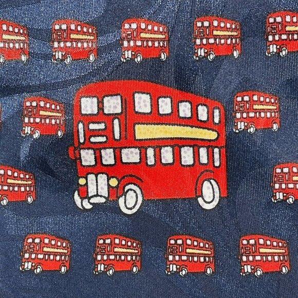Firsite Silk Tie Necktie London Red Bus Double Decker Symbol Trip Souvenir Blue - Picture 3 of 8